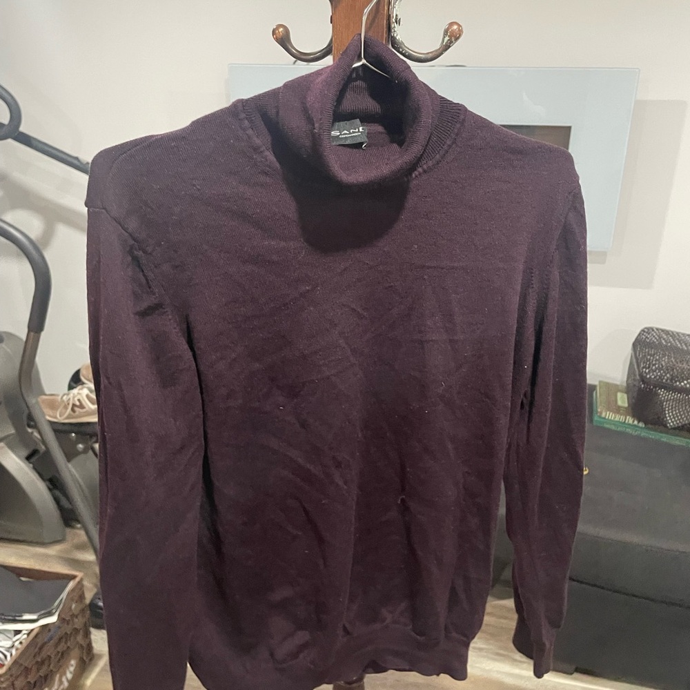 Men's Purple merino wool turtleneck